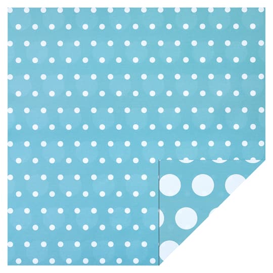 Blue &#x26; White Dot Double-Sided Cardstock Paper by Recollections&#x2122;, 12&#x22; x 12&#x22;